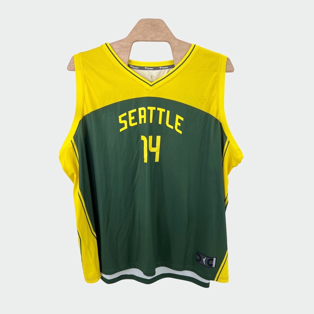 Seattle Storm WNBA Malonga Jersey 5XL Fanatics 14 Green Yellow Basketball Sports